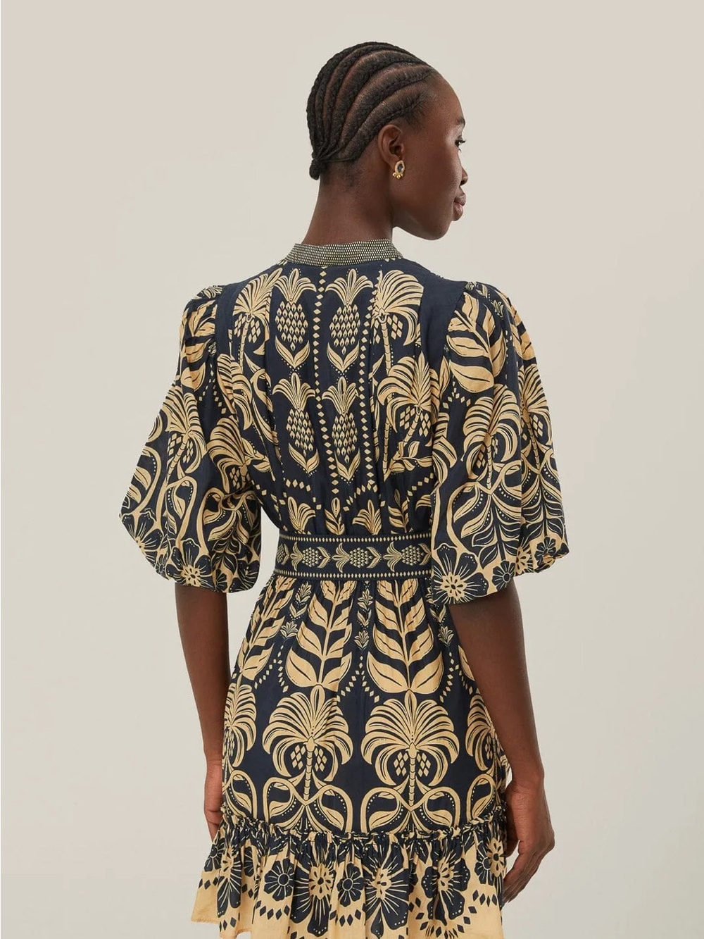 FARM Rio Navy and Cream Floral-Print Belted Mini Dress - Picture 2 of 4